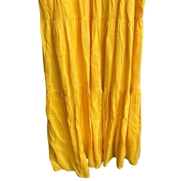 495. Antonio Melani sun yellow v neck Linen blend maxi dress size 4 - Picture 8 of 10